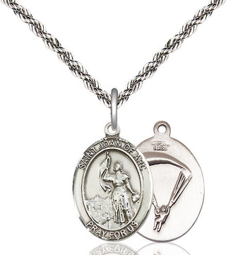 Sterling Silver Saint Joan of Arc Paratrooper Medal Religious Jewelry