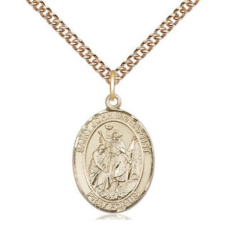 14kt Gold Filled Saint John the Baptist Medal Religious Jewelry Engraved Catholic Saint Jewelry