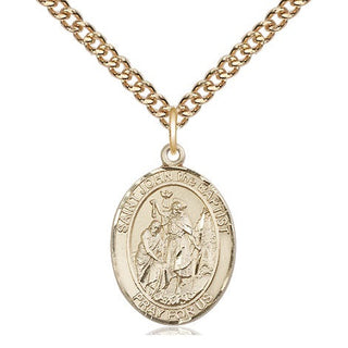 14kt Gold Filled Saint John the Baptist Medal Religious Jewelry Engraved Catholic Saint Jewelry