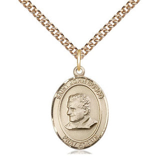 14kt Gold Saint John Bosco Medal Engraved Catholic Saint Jewelry