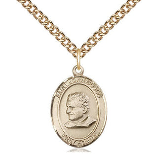 14kt Gold Saint John Bosco Medal Engraved Catholic Saint Jewelry