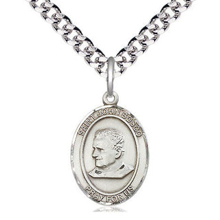 Pewter Saint John Bosco Medal Religious Jewelry Engraved Catholic Saint Jewelry