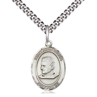 Pewter Saint John Bosco Medal Religious Jewelry Engraved Catholic Saint Jewelry