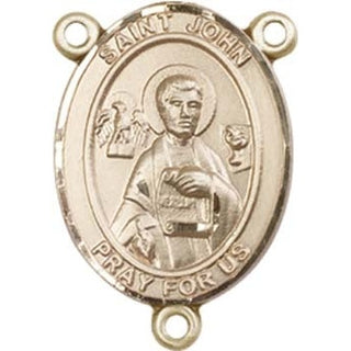14kt Gold Filled Saint John the Apostle Rosary Center Rosary Center Engraved Catholic Saint Jewelry