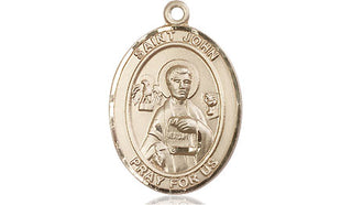 14kt Gold Filled Saint John the Apostle Medal Engraved Catholic Saint Jewelry