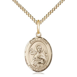 14kt Gold Filled Saint John the Apostle Medal Religious Jewelry Engraved Catholic Saint Jewelry