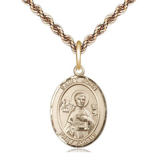 14kt Gold Filled Saint John the Apostle Medal Religious Jewelry Engraved Catholic Saint Jewelry