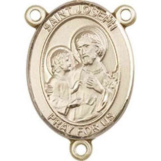 14kt Gold Filled Saint Joseph Rosary Center Rosary Center Engraved Catholic Saint Jewelry