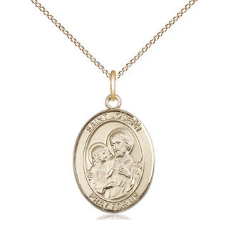 14kt Gold Filled Saint Joseph Medal Religious Jewelry Engraved Catholic Saint Jewelry