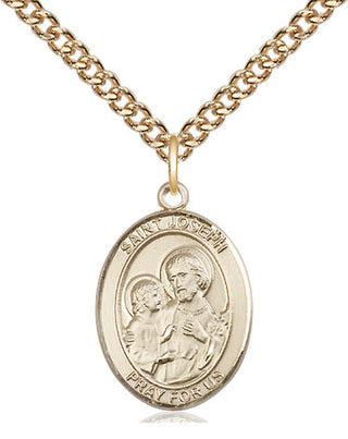 14kt Gold Filled Saint Joseph Medal Religious Jewelry Engraved Catholic Saint Jewelry