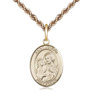 14kt Gold Filled Saint Joseph Medal Religious Jewelry Engraved Catholic Saint Jewelry