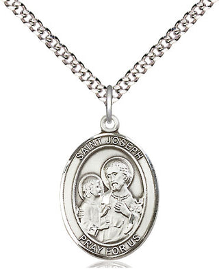 Pewter Saint Joseph Medal Religious Jewelry Engraved Catholic Saint Jewelry