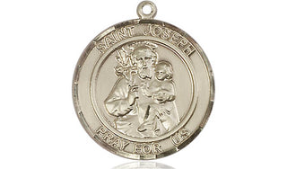 14kt Gold Filled Saint Joseph Medal Engraved Catholic Saint Jewelry