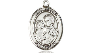 Sterling Silver Saint Joseph Medal Religious Jewelry Engraved Catholic Saint Jewelry