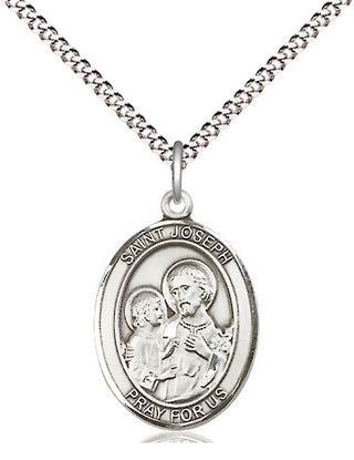 Sterling Silver Saint Joseph Medal Religious Jewelry Engraved Catholic Saint Jewelry