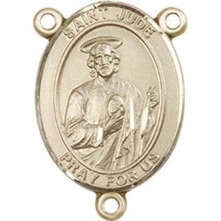14kt Gold Filled Saint Jude Thaddeus Rosary Center Rosary Center Engraved Catholic Saint Jewelry
