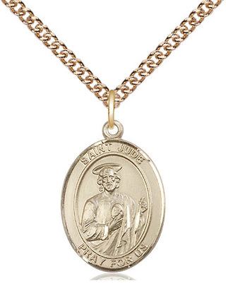 14kt Gold Filled Saint Jude Medal Religious Jewelry Engraved Catholic Saint Jewelry