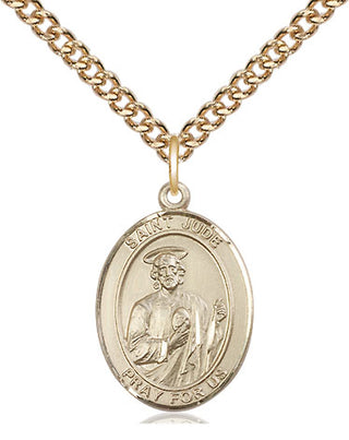14kt Gold Filled Saint Jude Medal Religious Jewelry Engraved Catholic Saint Jewelry