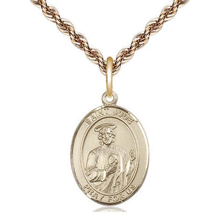 14kt Gold Saint Jude Medal Engraved Catholic Saint Jewelry