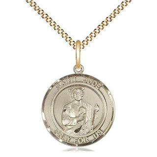 14kt Gold Filled Saint Jude Medal Religious Jewelry Engraved Catholic Saint Jewelry