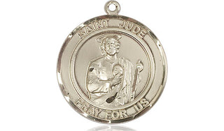 14kt Gold Saint Jude Medal Engraved Catholic Saint Jewelry
