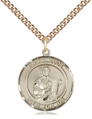14kt Gold Saint Jude Medal Engraved Catholic Saint Jewelry