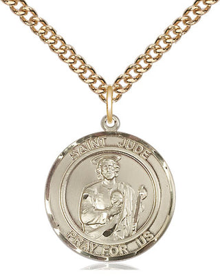 14kt Gold Saint Jude Medal Engraved Catholic Saint Jewelry
