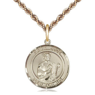 14kt Gold Saint Jude Medal Engraved Catholic Saint Jewelry
