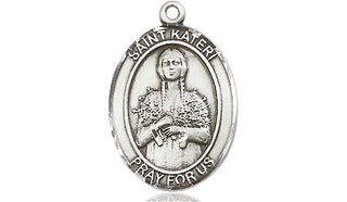 Sterling Silver Saint Kateri Medal Religious Jewelry Engraved Catholic Saint Jewelry