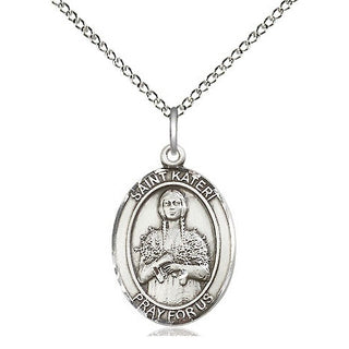 Sterling Silver Saint Kateri Medal Religious Jewelry Engraved Catholic Saint Jewelry