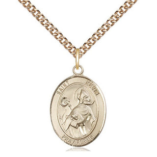 14kt Gold Filled Saint Kevin Medal Religious Jewelry Engraved Catholic Saint Jewelry
