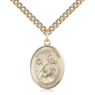 14kt Gold Filled Saint Kevin Medal Religious Jewelry Engraved Catholic Saint Jewelry