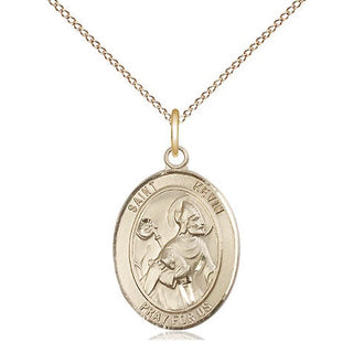 14kt Gold Saint Kevin Medal Engraved Catholic Saint Jewelry