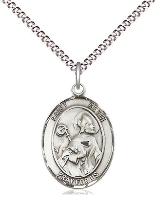 Pewter Saint Kevin Medal Religious Jewelry Engraved Catholic Saint Jewelry