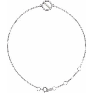 Sterling Silver .03 CTW Natural Diamond Circle 6 1/2-7 1/2" Bracelet 