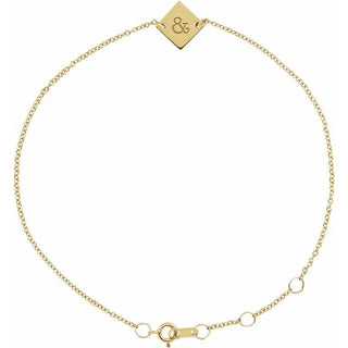 14K Yellow Engravable Geometric 6 1/2-7 1/2" Bracelet