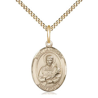 14kt Gold Filled Saint Lawrence Medal Religious Jewelry Engraved Catholic Saint Jewelry