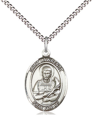 Pewter Saint Lawrence Medal Religious Jewelry Engraved Catholic Saint Jewelry