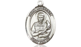 Sterling Silver Saint Lawrence Medal Religious Jewelry Engraved Catholic Saint Jewelry