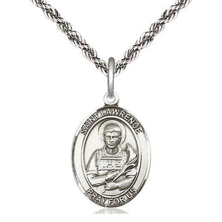 Sterling Silver Saint Lawrence Medal Religious Jewelry Engraved Catholic Saint Jewelry