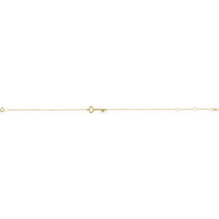 14K Yellow Petite Key 6 1/2-7 1/2" Bracelet