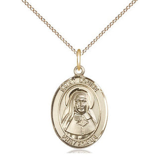 14kt Gold Filled Saint Louise de Marillac Medal Religious Jewelry Engraved Catholic Saint Jewelry