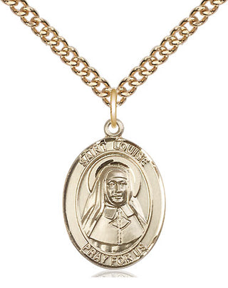 14kt Gold Filled Saint Louise de Marillac Medal Religious Jewelry Engraved Catholic Saint Jewelry