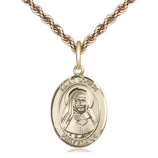 14kt Gold Filled Saint Louise de Marillac Medal Religious Jewelry Engraved Catholic Saint Jewelry