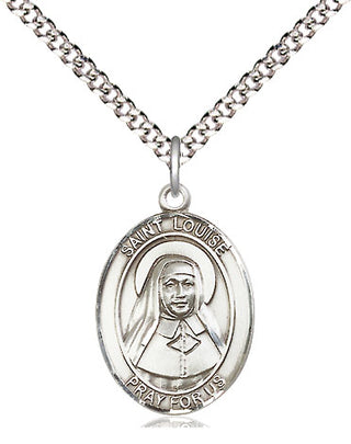 Pewter Saint Louise de Marillac Medal Religious Jewelry Engraved Catholic Saint Jewelry