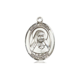 Sterling Silver Saint Louise de Marillac Medal Religious Jewelry Engraved Catholic Saint Jewelry