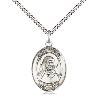 Sterling Silver Saint Louise de Marillac Medal Religious Jewelry Engraved Catholic Saint Jewelry