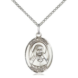 Sterling Silver Saint Louise de Marillac Medal Religious Jewelry Engraved Catholic Saint Jewelry