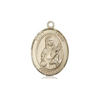 14kt Gold Filled Saint Lucia of Syracuse Medal Engraved Catholic Saint Jewelry