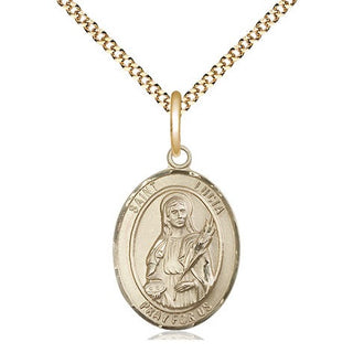 14kt Gold Filled Saint Lucia of Syracuse Medal Religious Jewelry Engraved Catholic Saint Jewelry